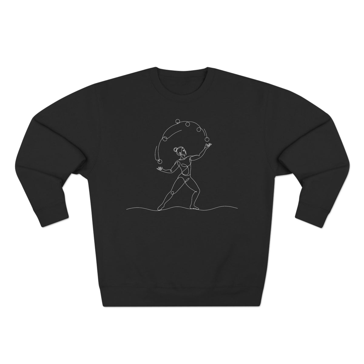 Line Art Female Juggler Crewneck Sweatshirt