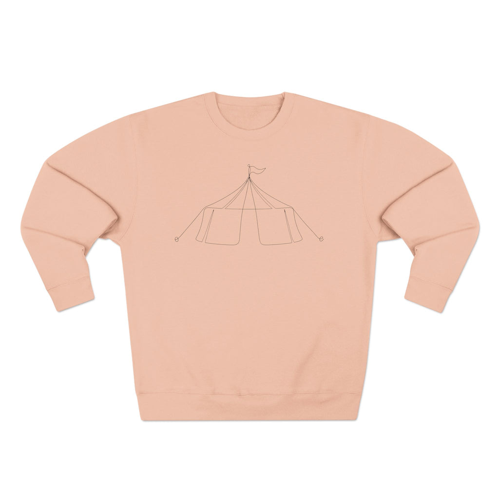 Minimalist Line Art Circus Tent Crewneck Sweatshirt