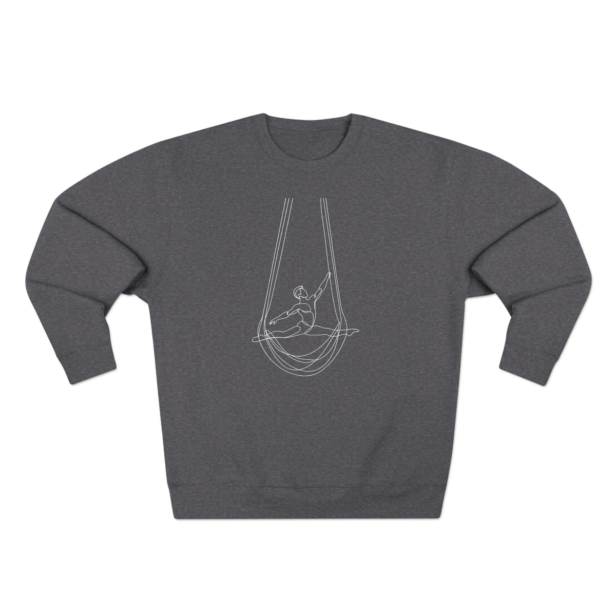 Line Art Aerial Hammock Masculine Figure Crewneck Sweatshirt
