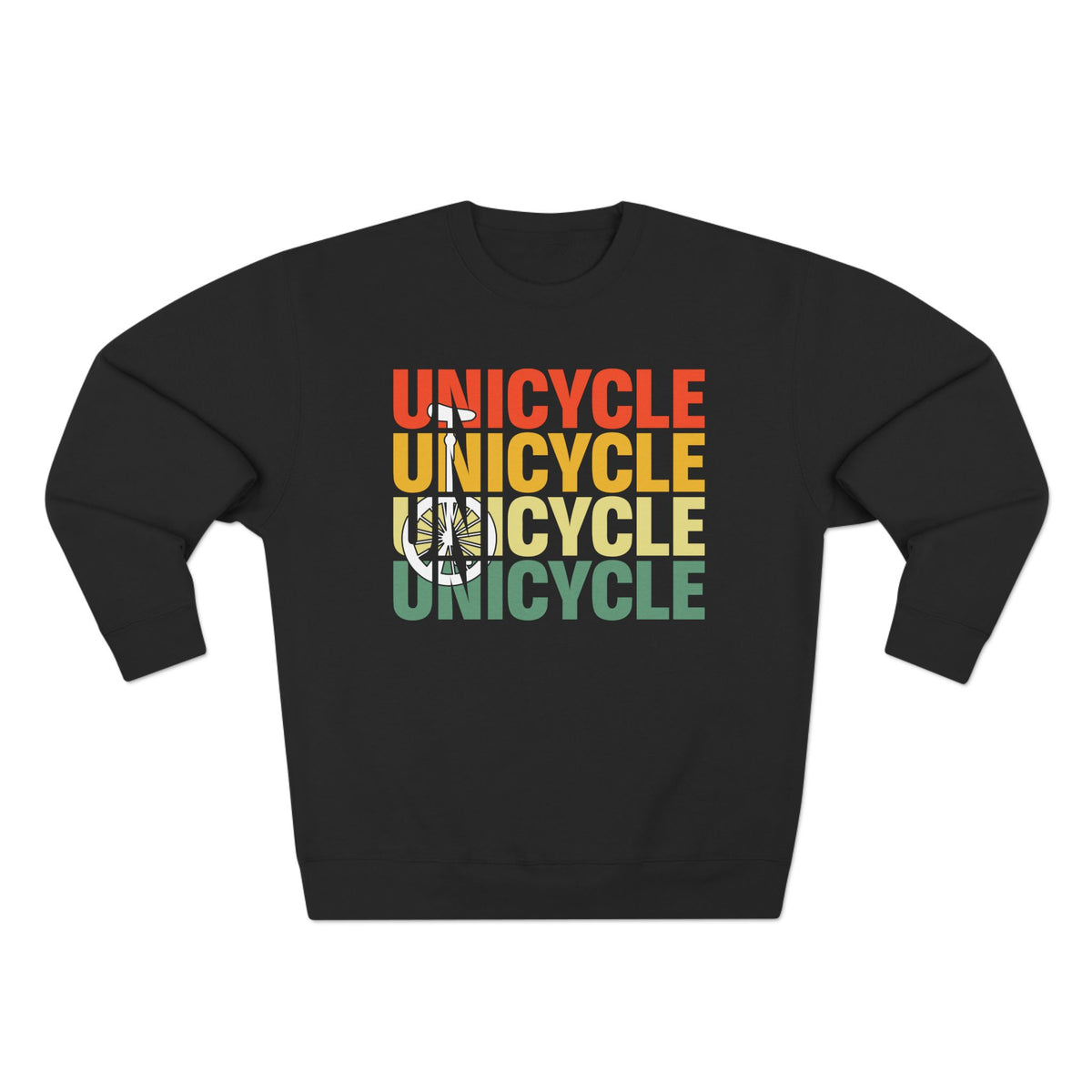 Unicycle Rainbow Graphic Crewneck Sweatshirt