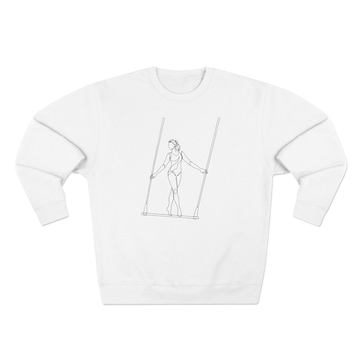 Line Art Trapezed Female Figure Crewneck Sweatshirt