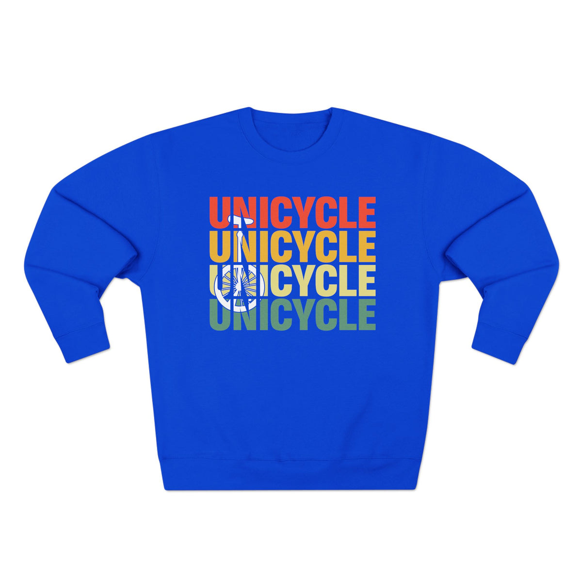 Unicycle Rainbow Graphic Crewneck Sweatshirt