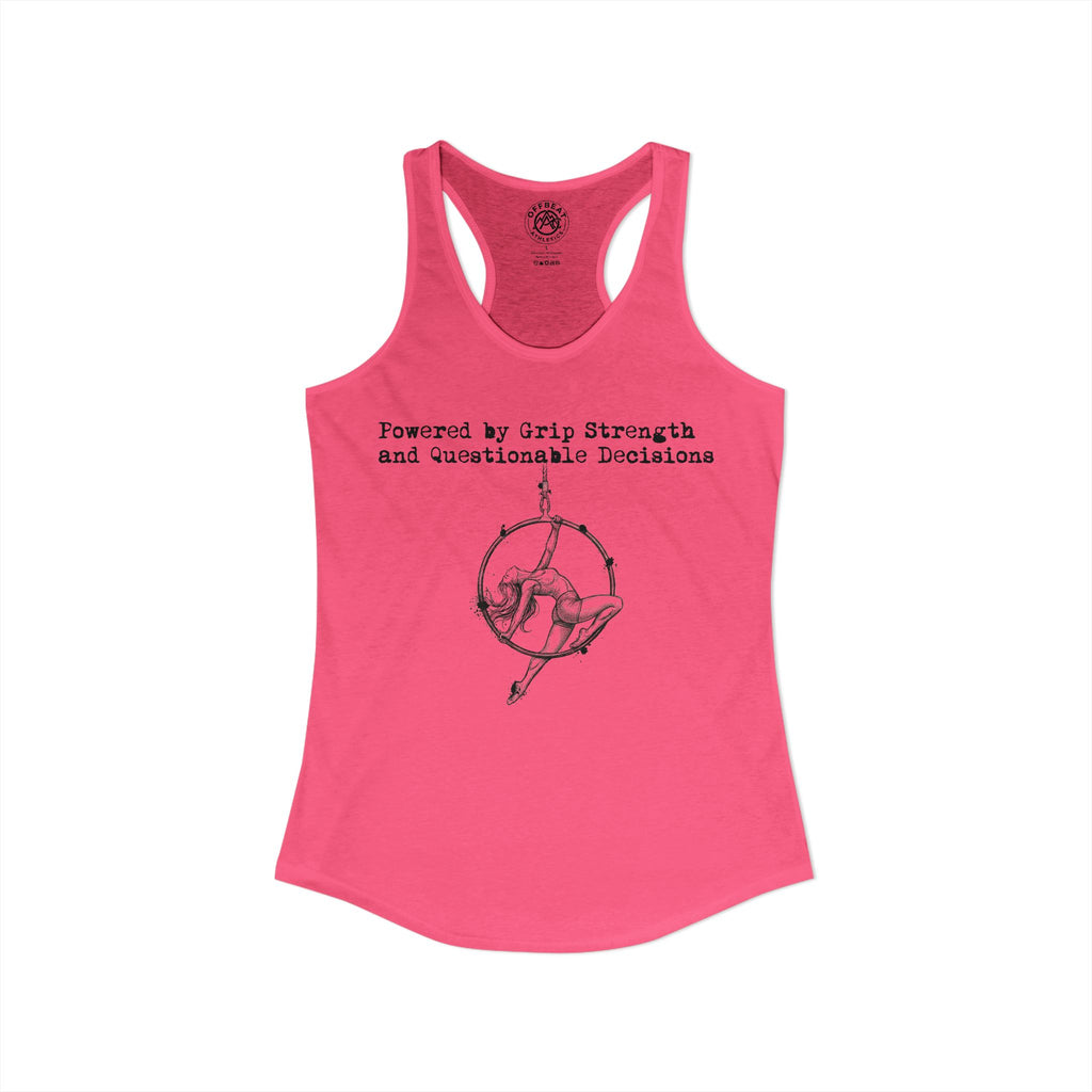Aerial Lyra Racerback Tank Top - Powered by Grip Strength Graphic Tee