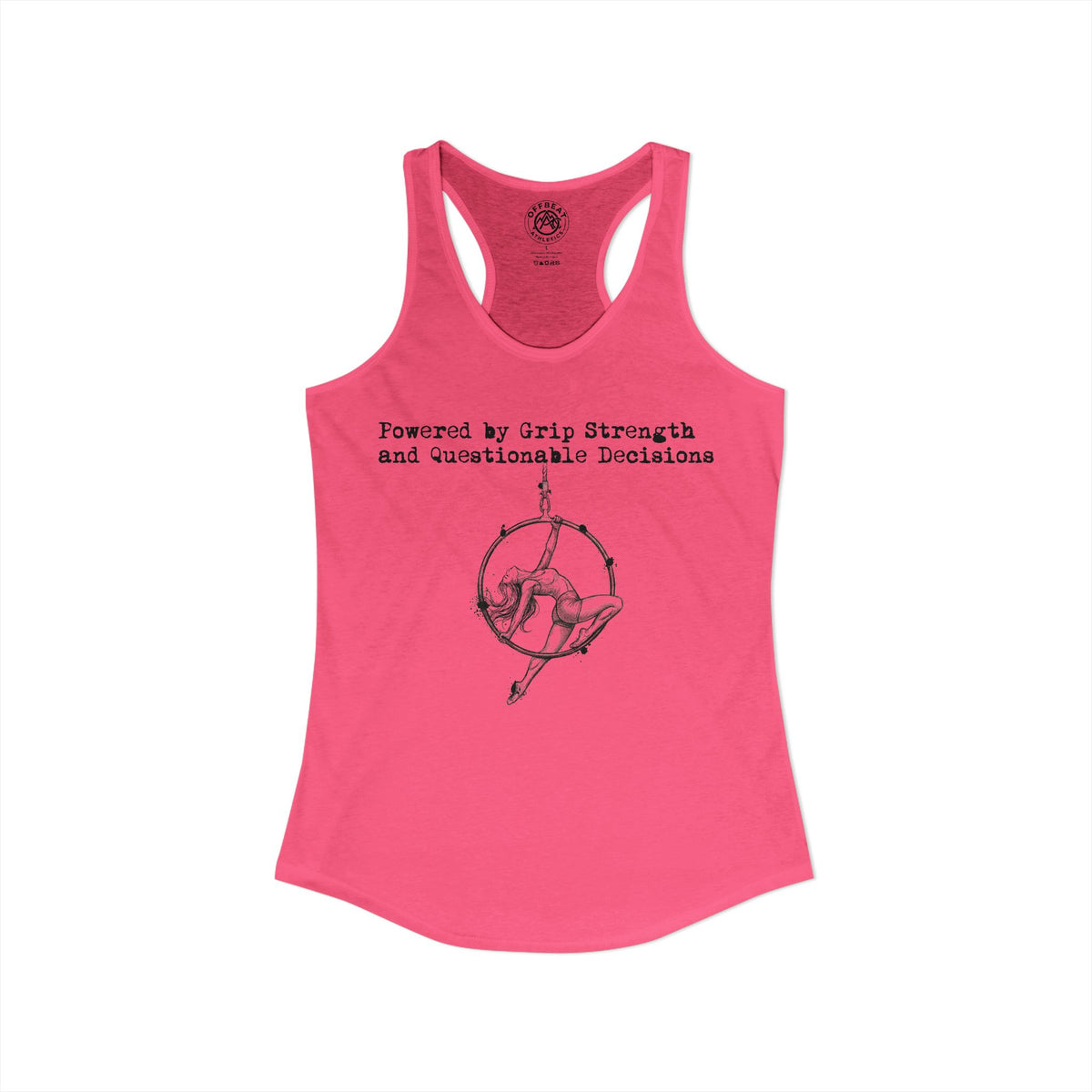 Aerial Lyra Racerback Tank Top - Powered by Grip Strength Graphic Tee