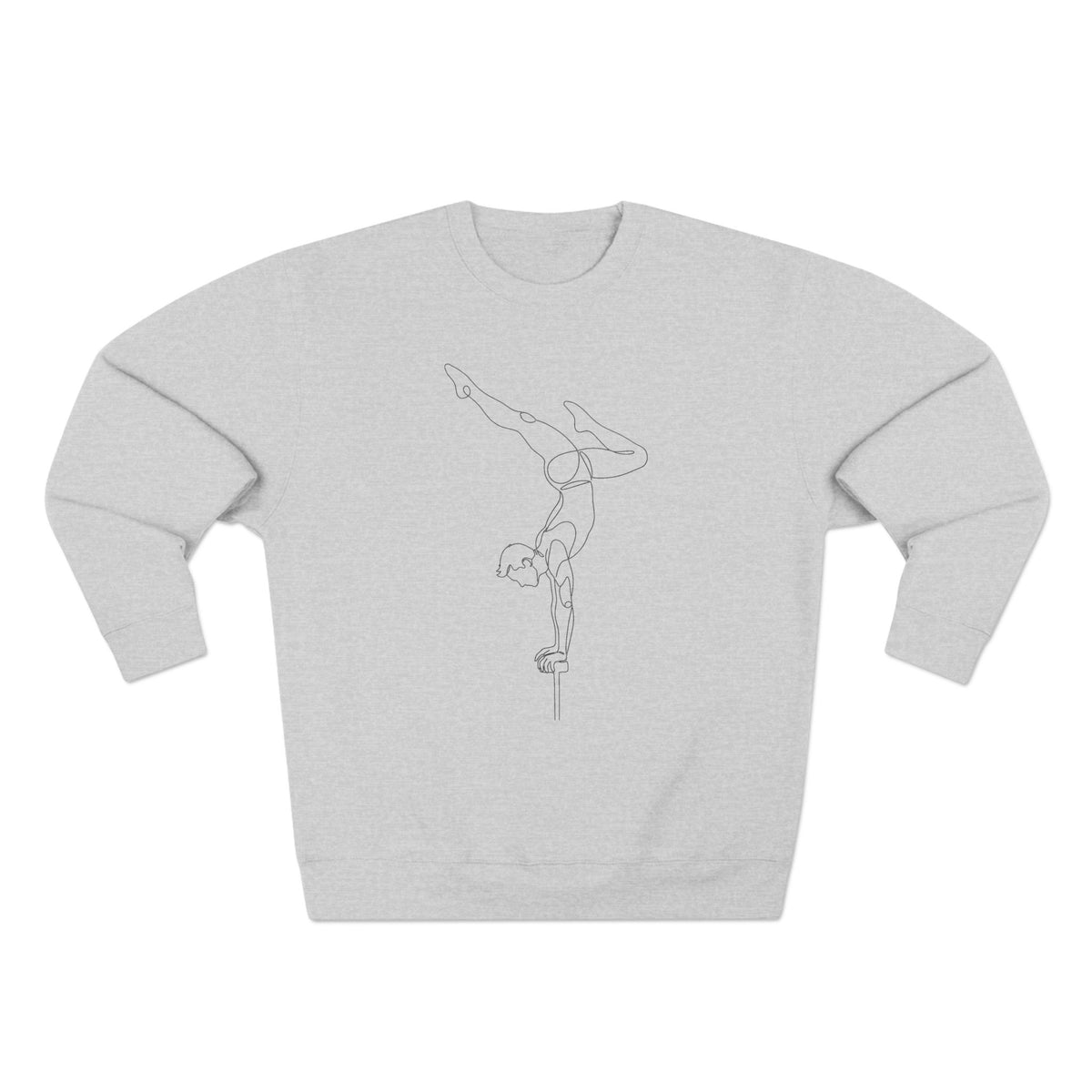 Line Art Handbalancer Masculine Figure Crewneck Sweatshirt