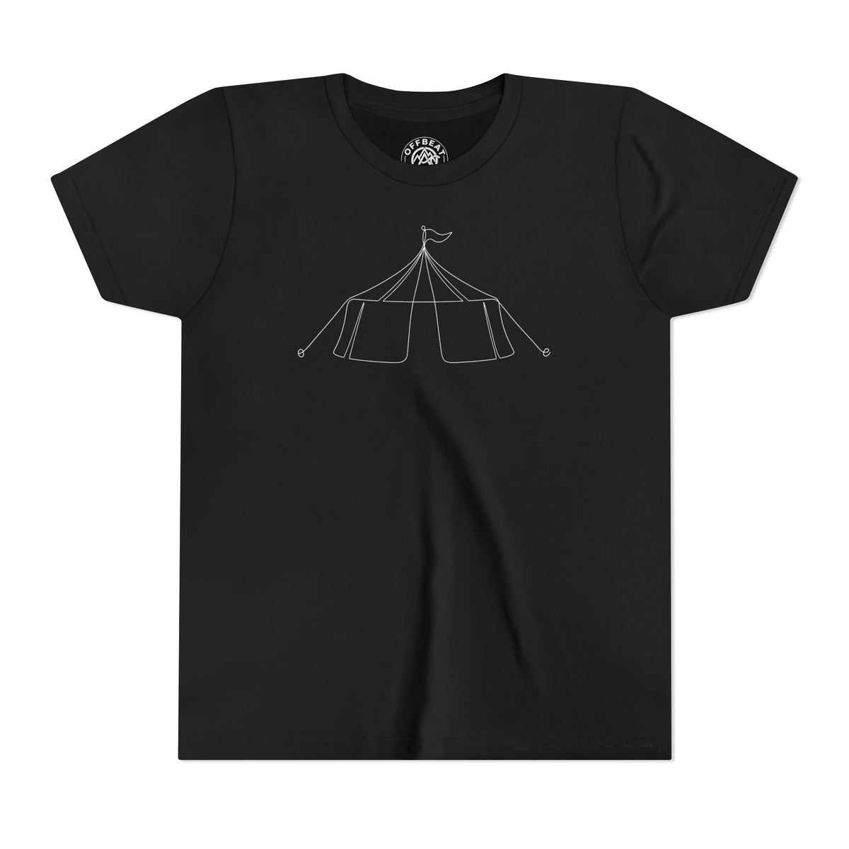 Youth Tee — Minimalist Circus Tent Graphic Kids Shirt
