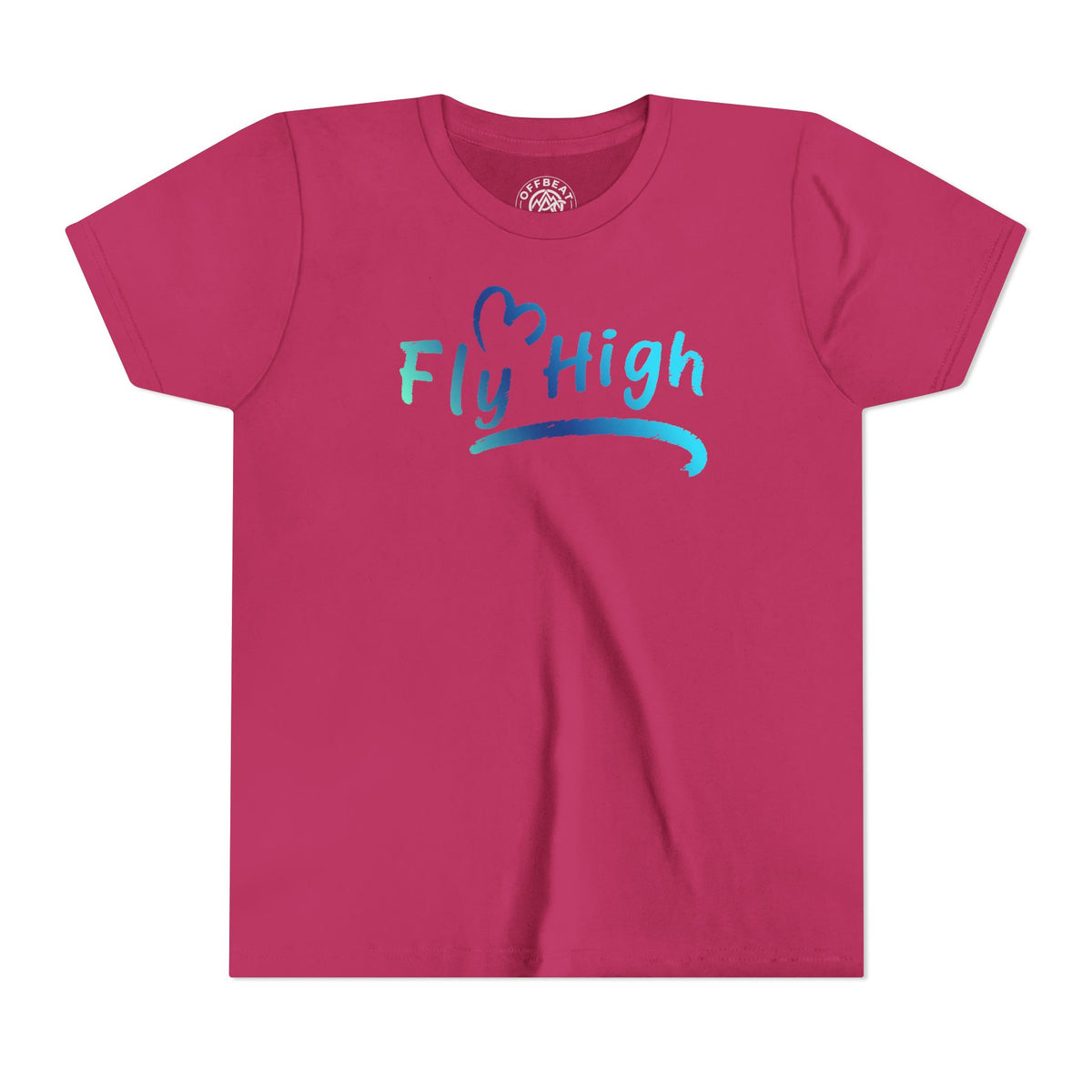 Youth Tee — "Fly High" Inspirational Blue Kids Shirt