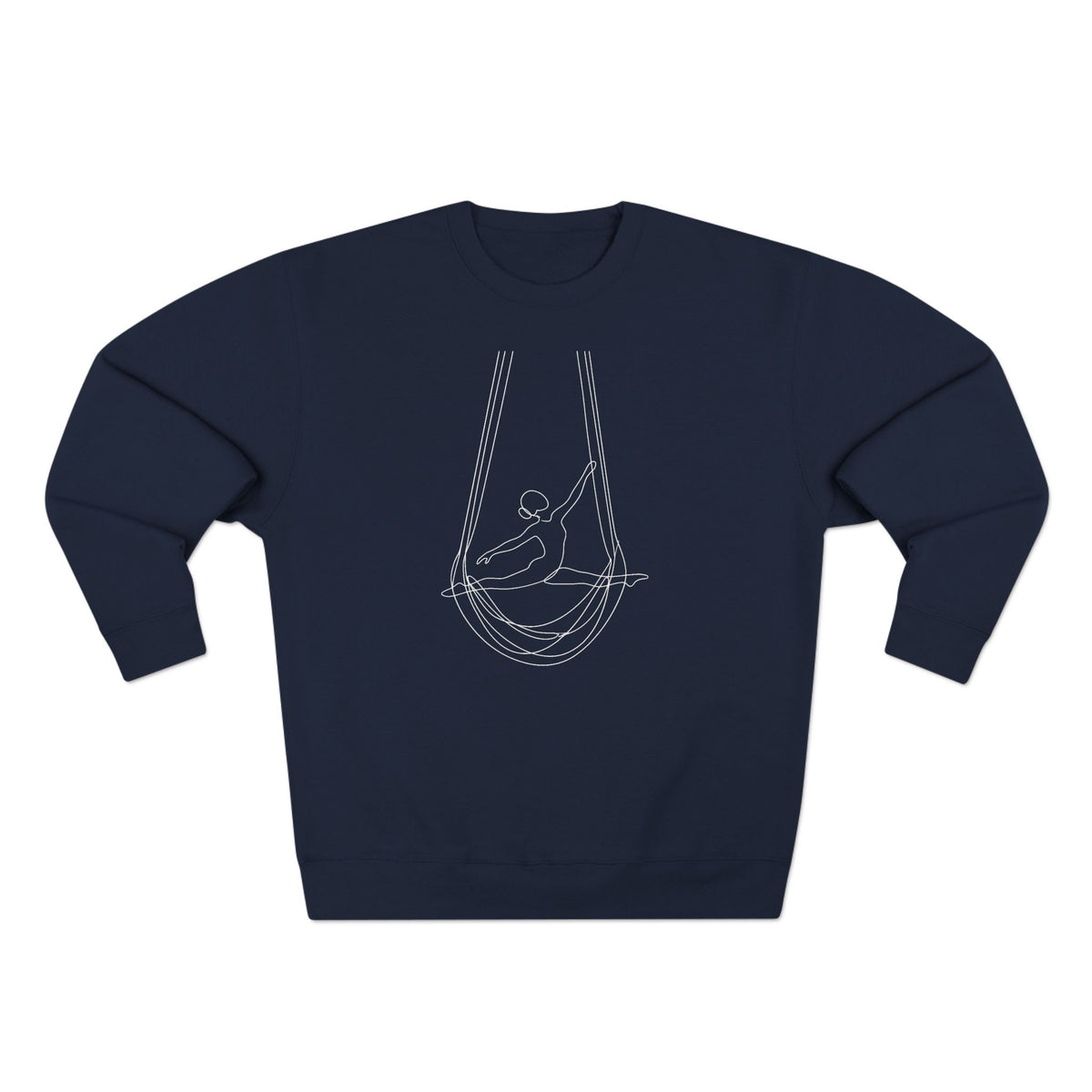 Line Art Aerial Hammock Feminine Figure Crewneck Sweatshirt