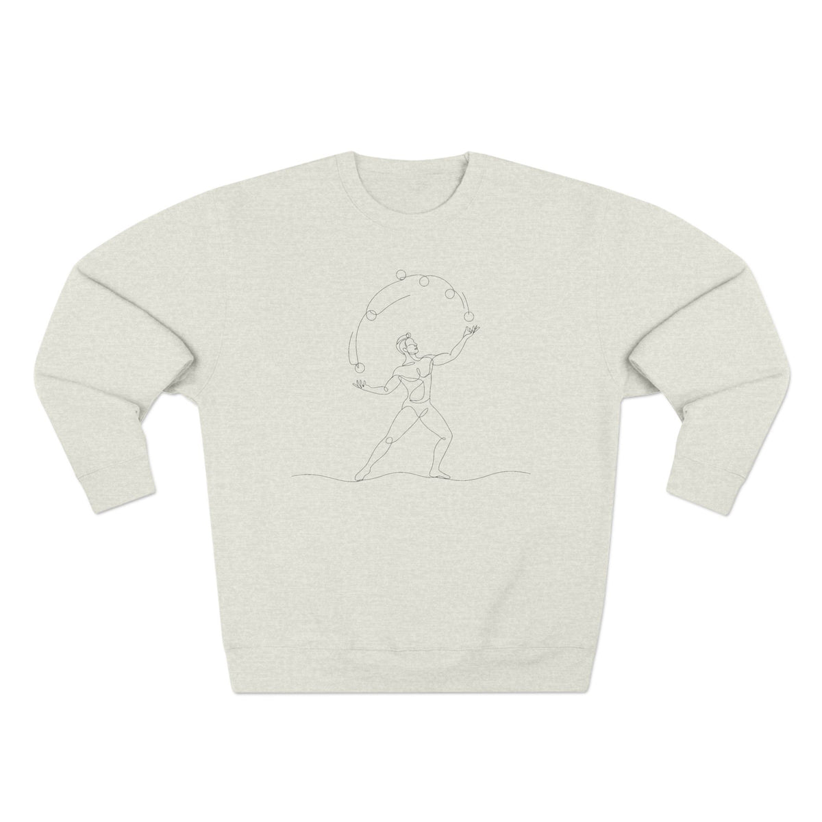 Line Art Juggler Masculine Figure Crewneck Sweatshirt