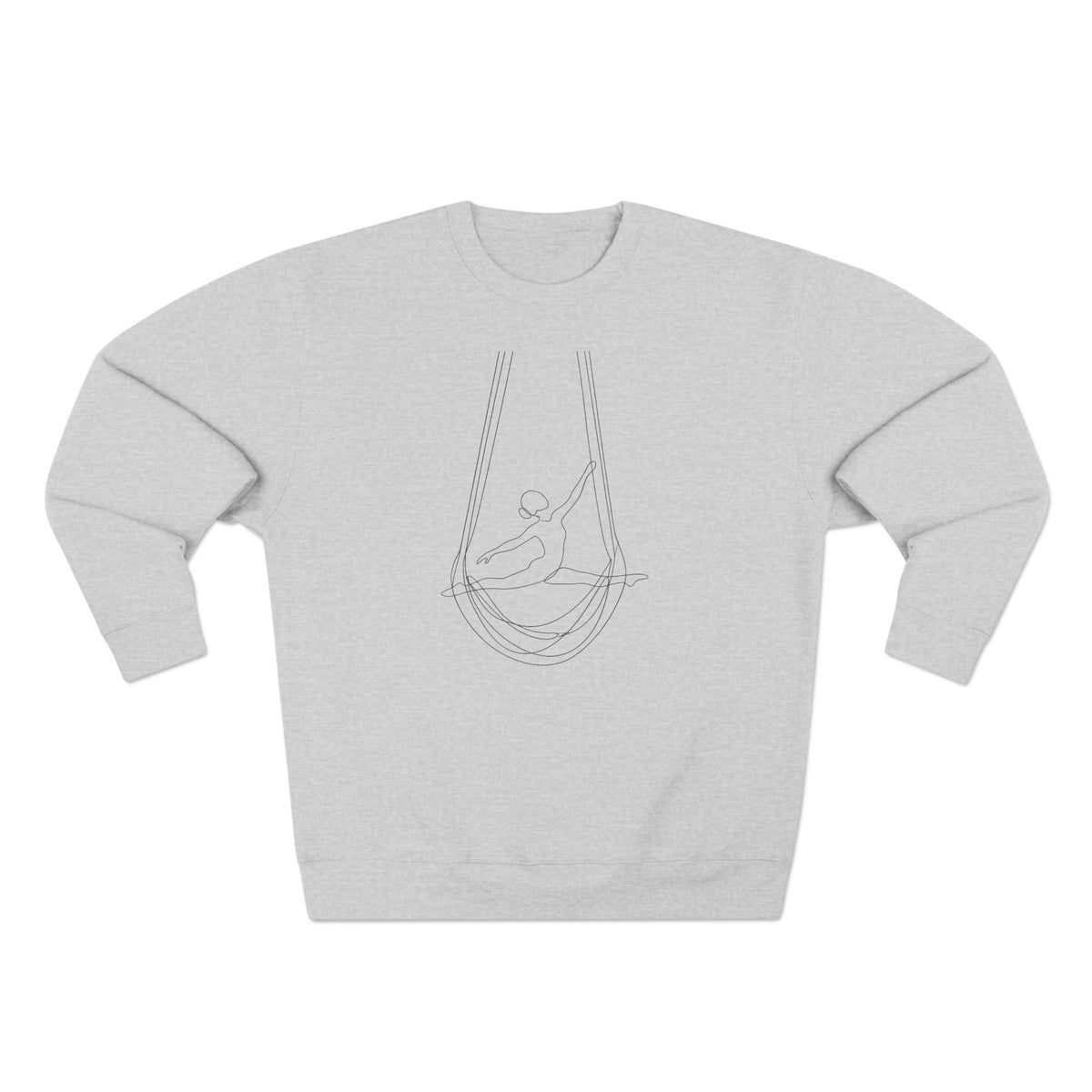 Line Art Aerial Hammock Feminine Figure Crewneck Sweatshirt