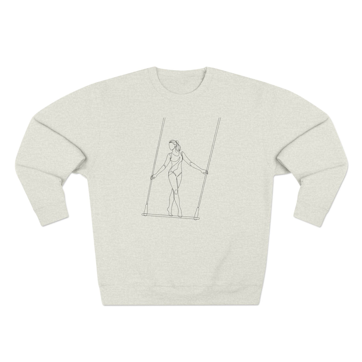 Line Art Trapezed Female Figure Crewneck Sweatshirt