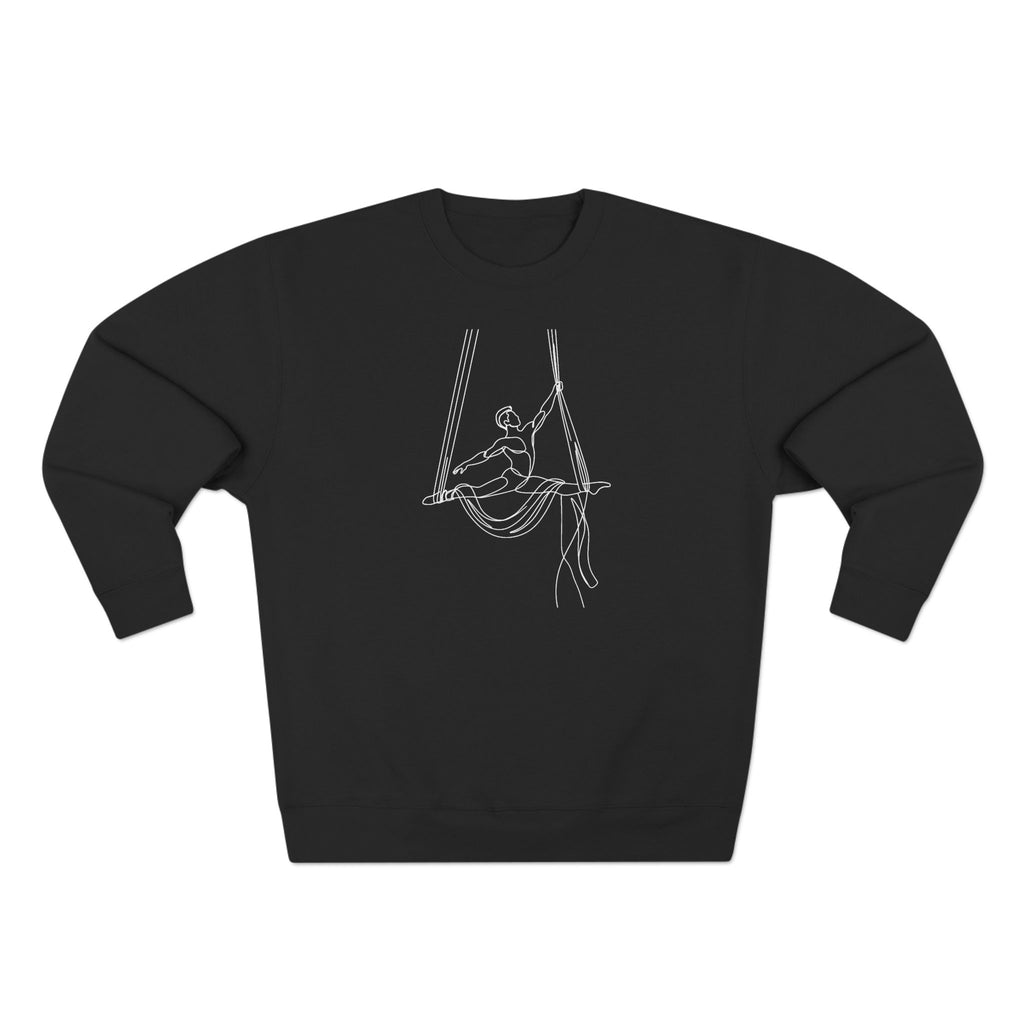 Line Art Aerial Silks Masculine Figure Crewneck Sweatshirt