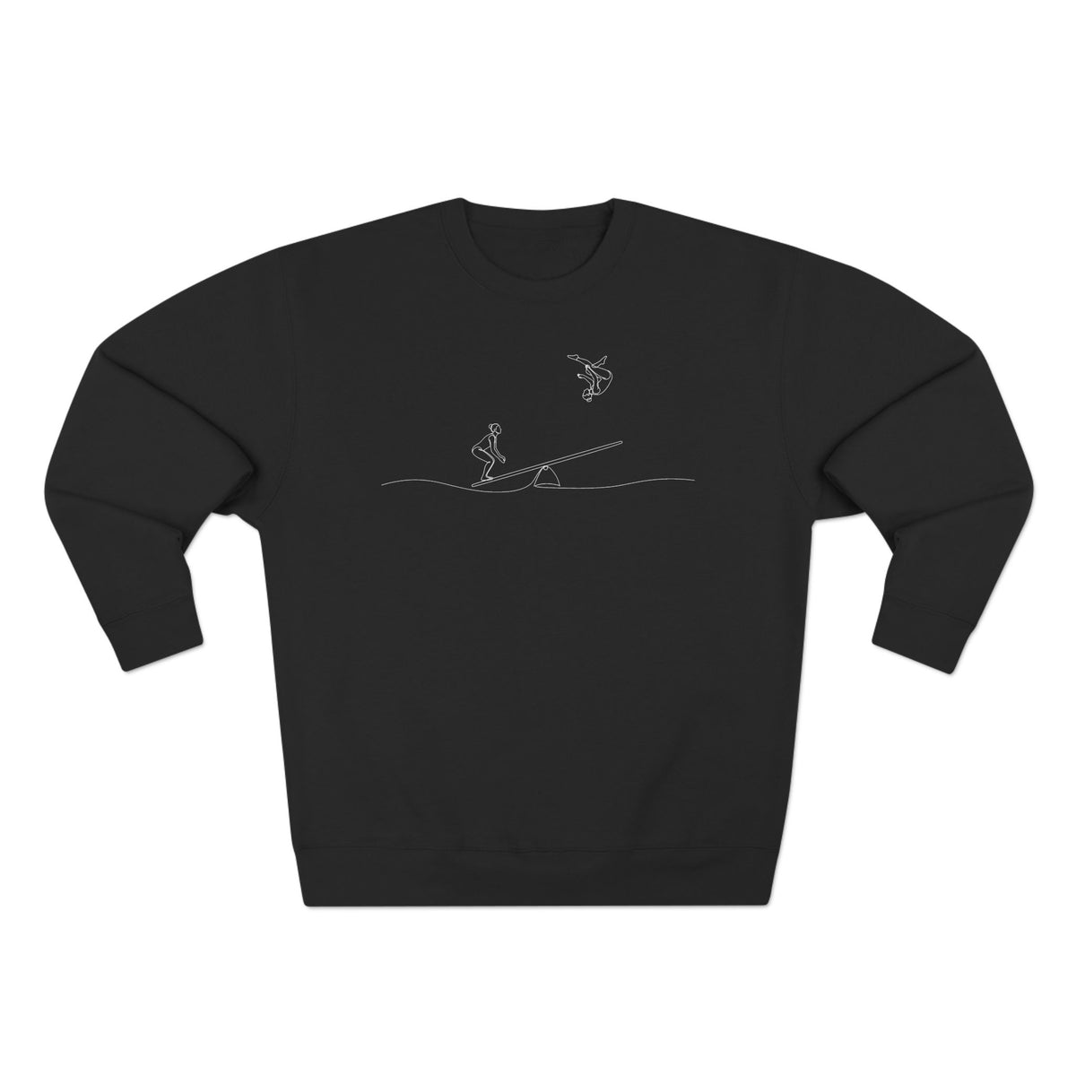 Teeterboard Line Art | 2 Female Acrobats Crewneck Sweatshirt