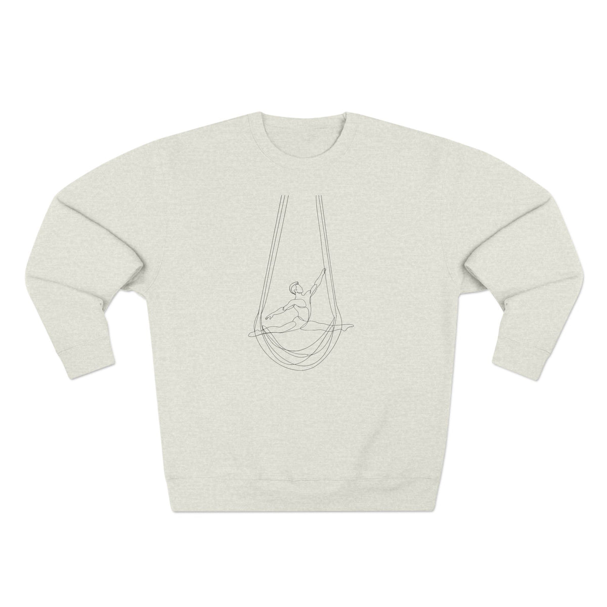 Line Art Aerial Hammock Masculine Figure Crewneck Sweatshirt