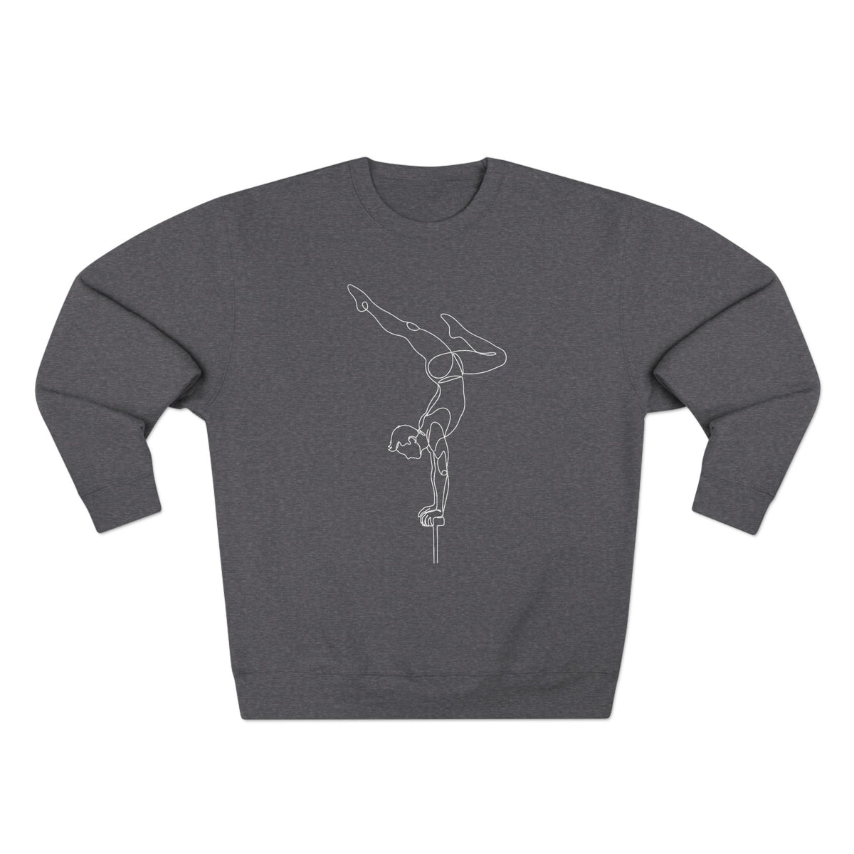 Line Art Handbalancer Masculine Figure Crewneck Sweatshirt