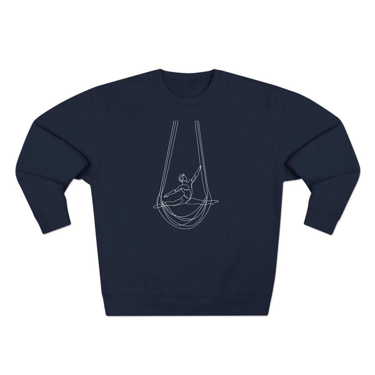 Line Art Aerial Hammock Masculine Figure Crewneck Sweatshirt