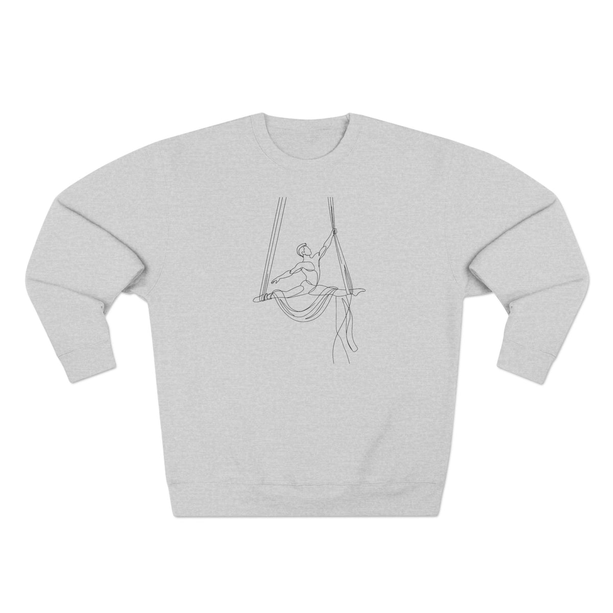 Line Art Aerial Silks Masculine Figure Crewneck Sweatshirt