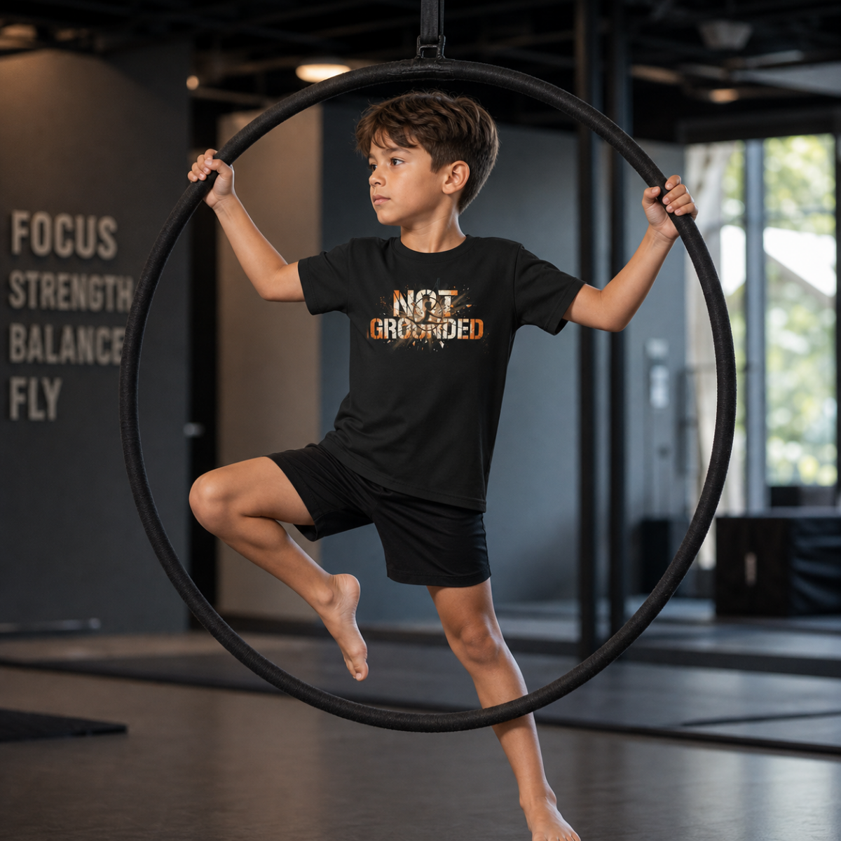 Youth Tee — "Not Grounded" Graphic Shirt for Boys (Edgy Distressed Design)