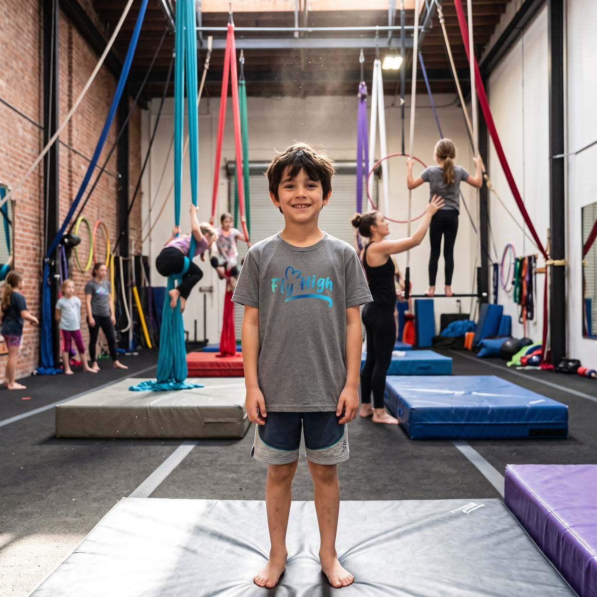 Youth Tee — "Fly High" Inspirational Blue Kids Shirt