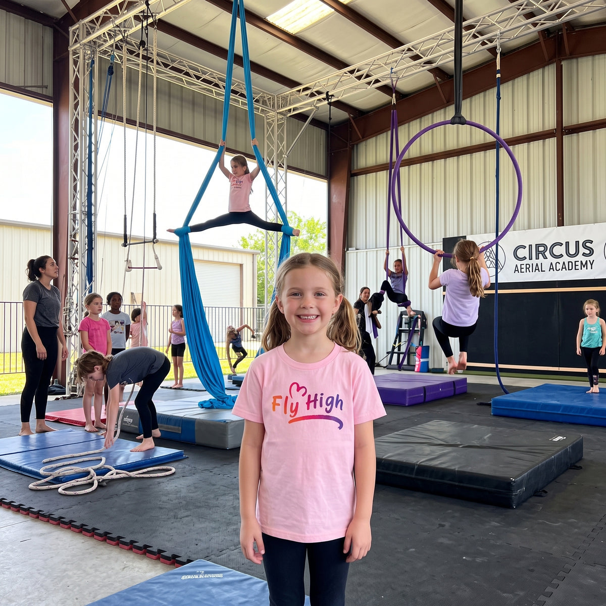 Youth Tee — "Fly High" Inspirational Rainbow Kids Shirt