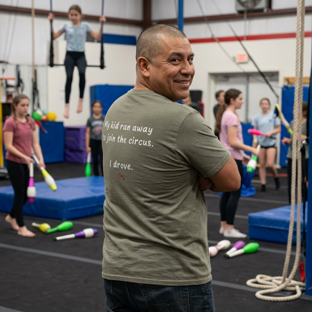 Circus Parent T-Shirt — Heart Script Tee for Family Fans
