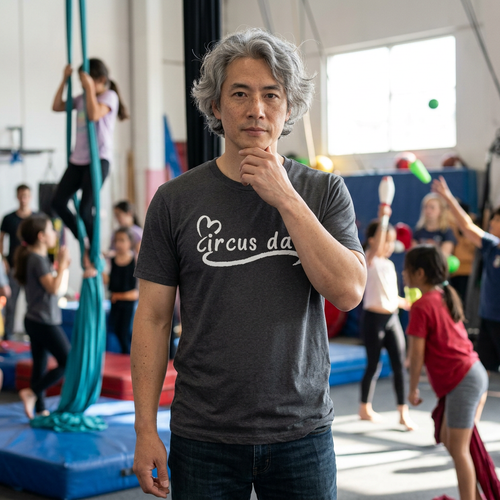 Circus Dad T-Shirt — Heart Script Tee for Family Fans