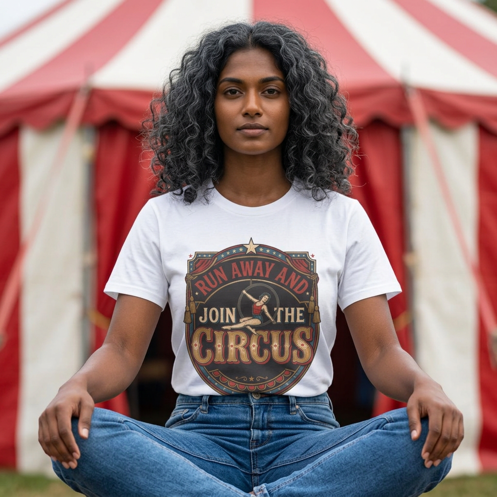 Circus Graphic T-Shirt — "Run Away and Join the Circus" Vintage Poster Tee