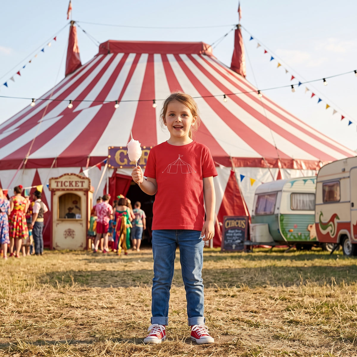 Youth Tee — Minimalist Circus Tent Graphic Kids Shirt