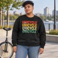 Unicycle Rainbow Graphic Crewneck Sweatshirt