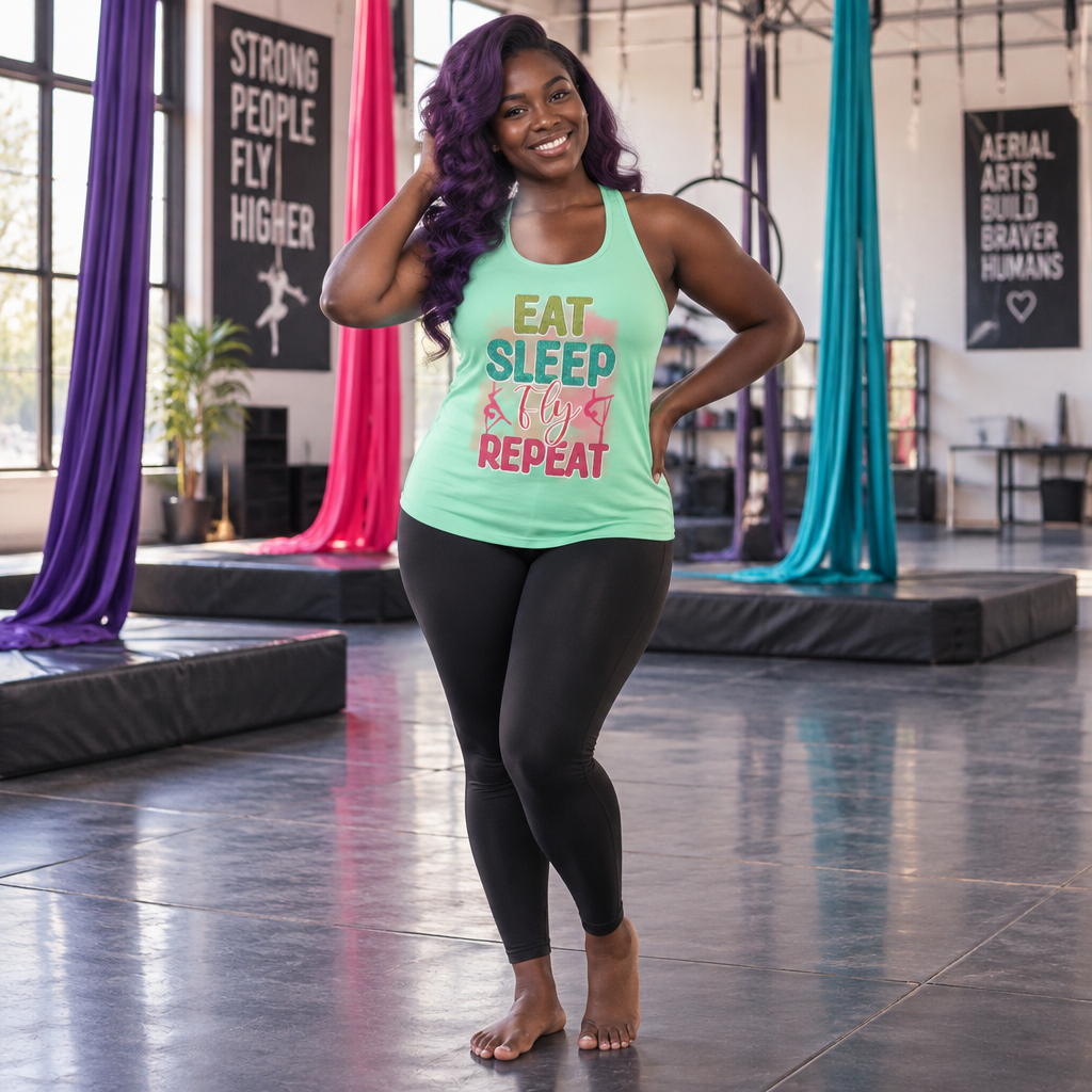 Women's Eat. Sleep. Fly. Repeat. Racerback Tank