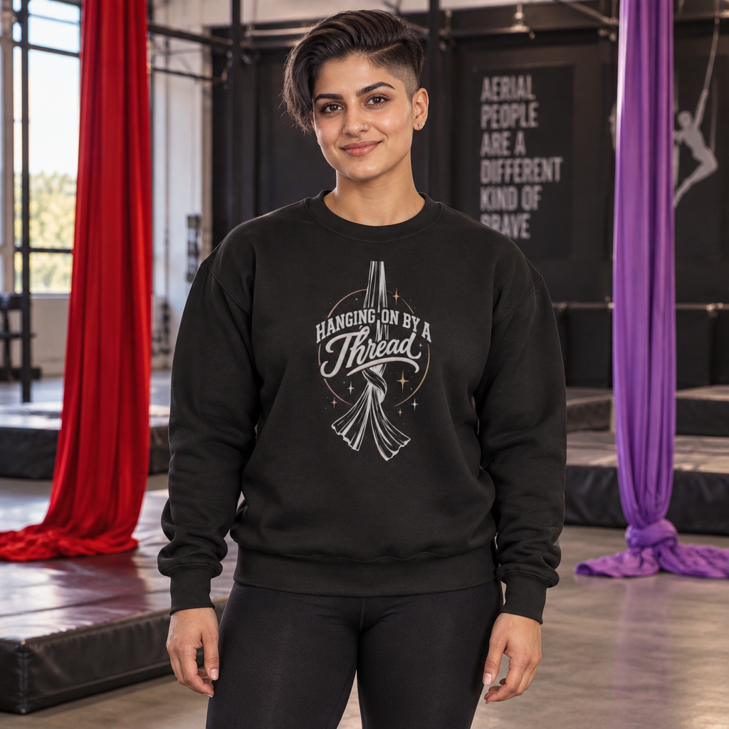 Hanging on by a Thread Aerial Silks Crewneck Sweatshirt