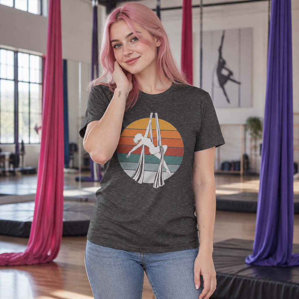 Retro Aerial Silks Sunset Softstyle Tee