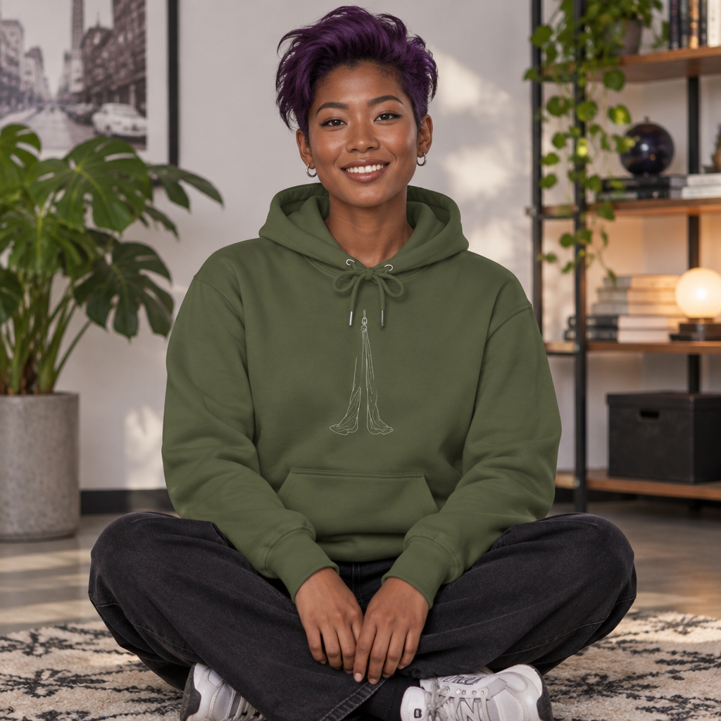 Minimalist Aerial Silks Line Art Fleece Hoodie