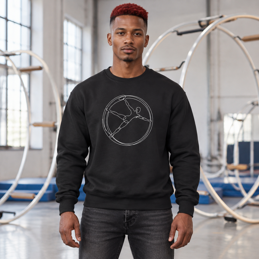 Line Art German Gym Wheel Crewneck Sweatshirt