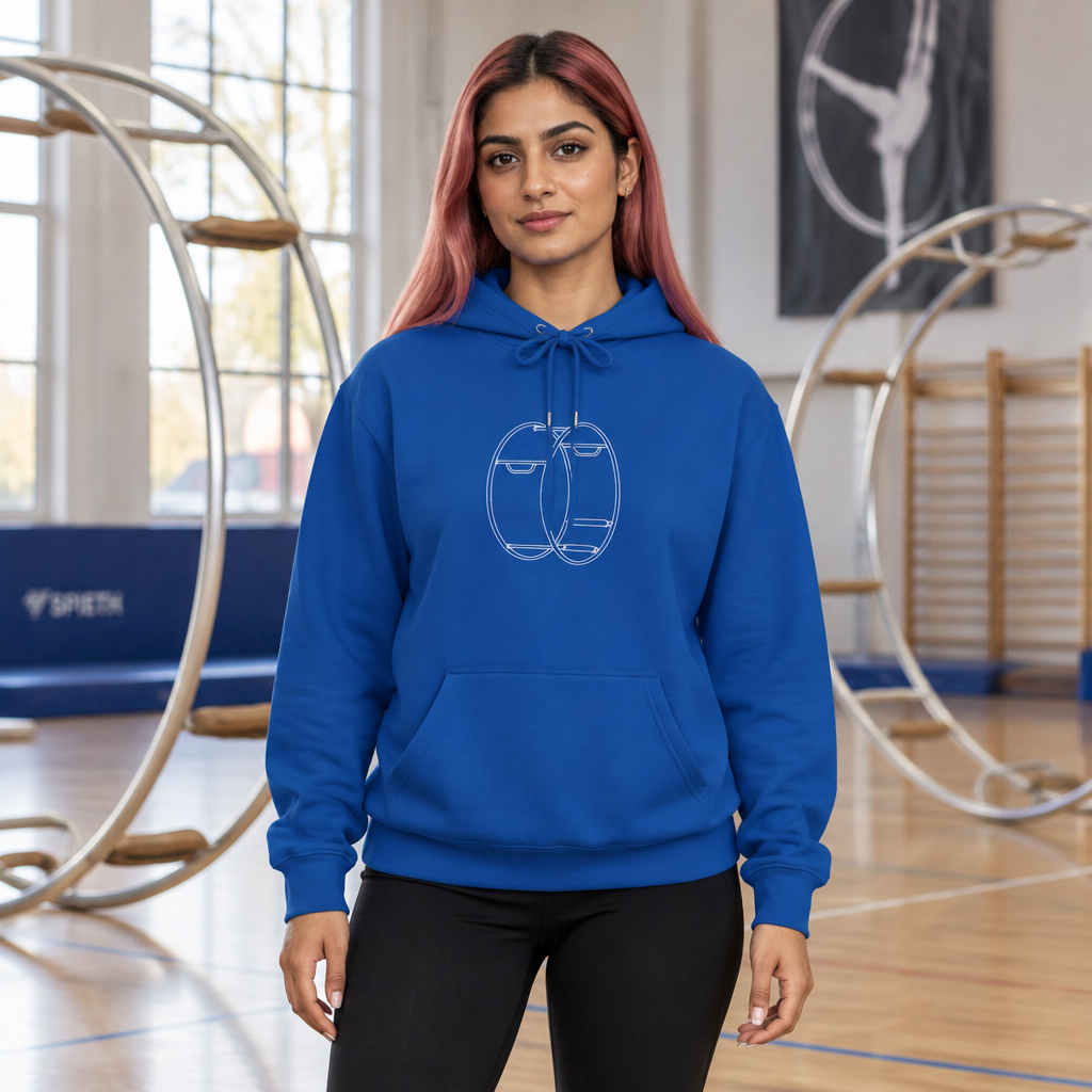 Minimalist German Gym Wheel Fleece Hoodie