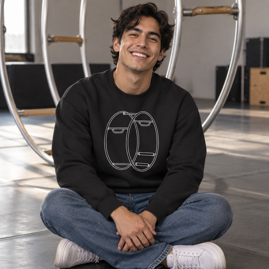 Minimalist German Gym Wheel Crewneck Sweatshirt