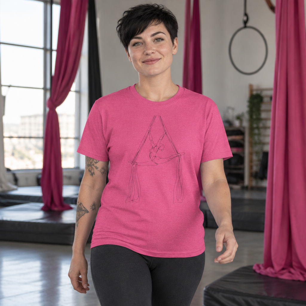 Line Art Aerial Silks Feminine Figure T-Shirt