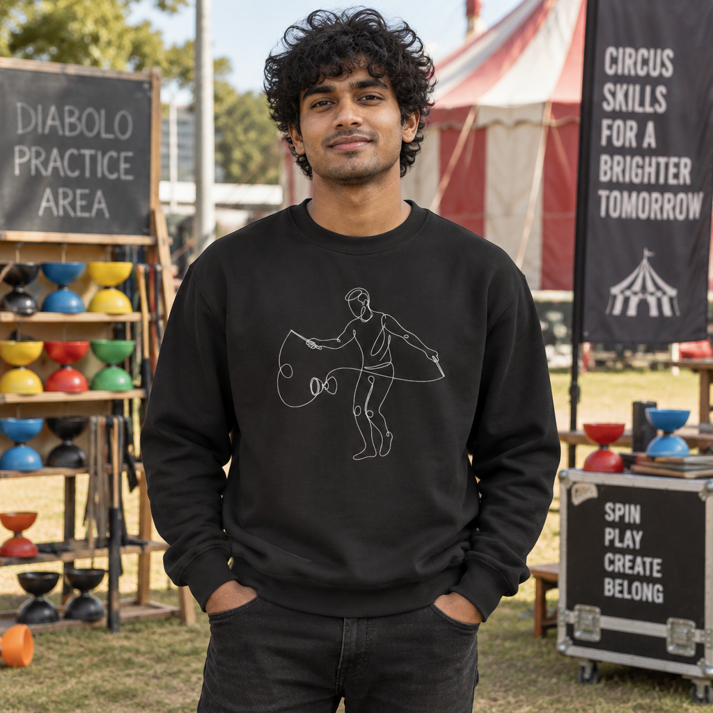 Line Art Diabolo Figure Crewneck Sweatshirt