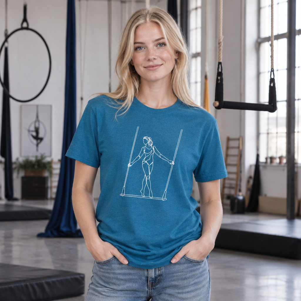 Line Art Trapeze Feminine Figure T-Shirt