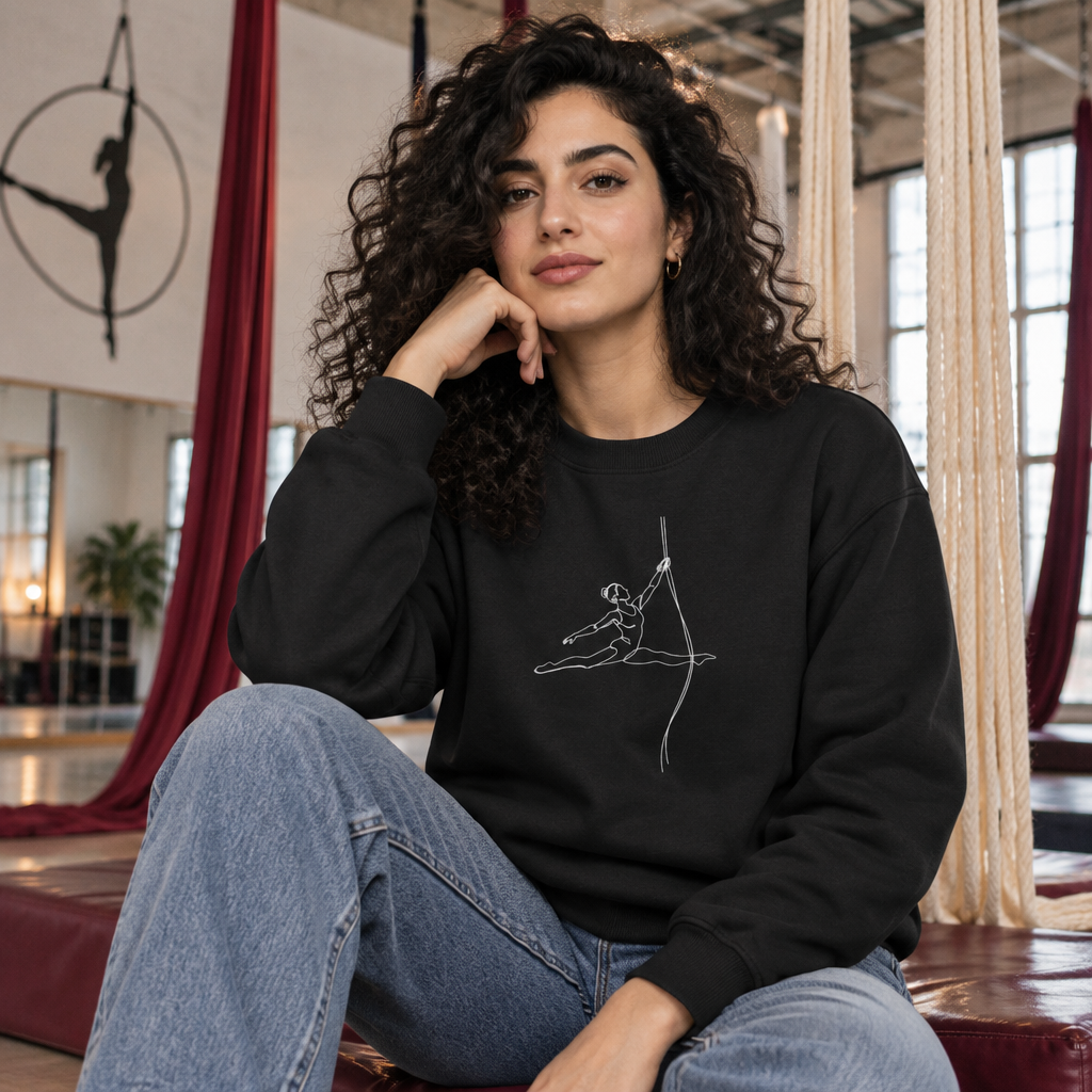 Line Art Spanish Web/Rope Female Figure Crewneck Sweatshirt