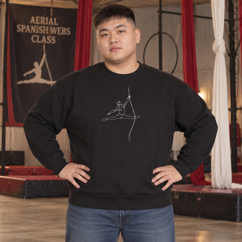 Line Art Spanish Web/Rope Masculine Figure Crewneck Sweatshirt