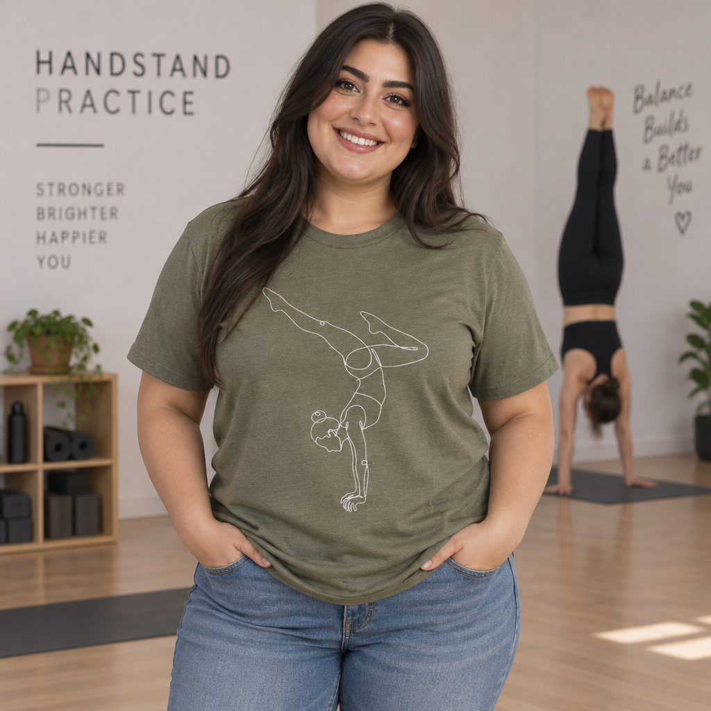 Line Art Handbalancing Feminine Figure T-Shirt