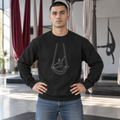 Line Art Aerial Hammock Masculine Figure Crewneck Sweatshirt