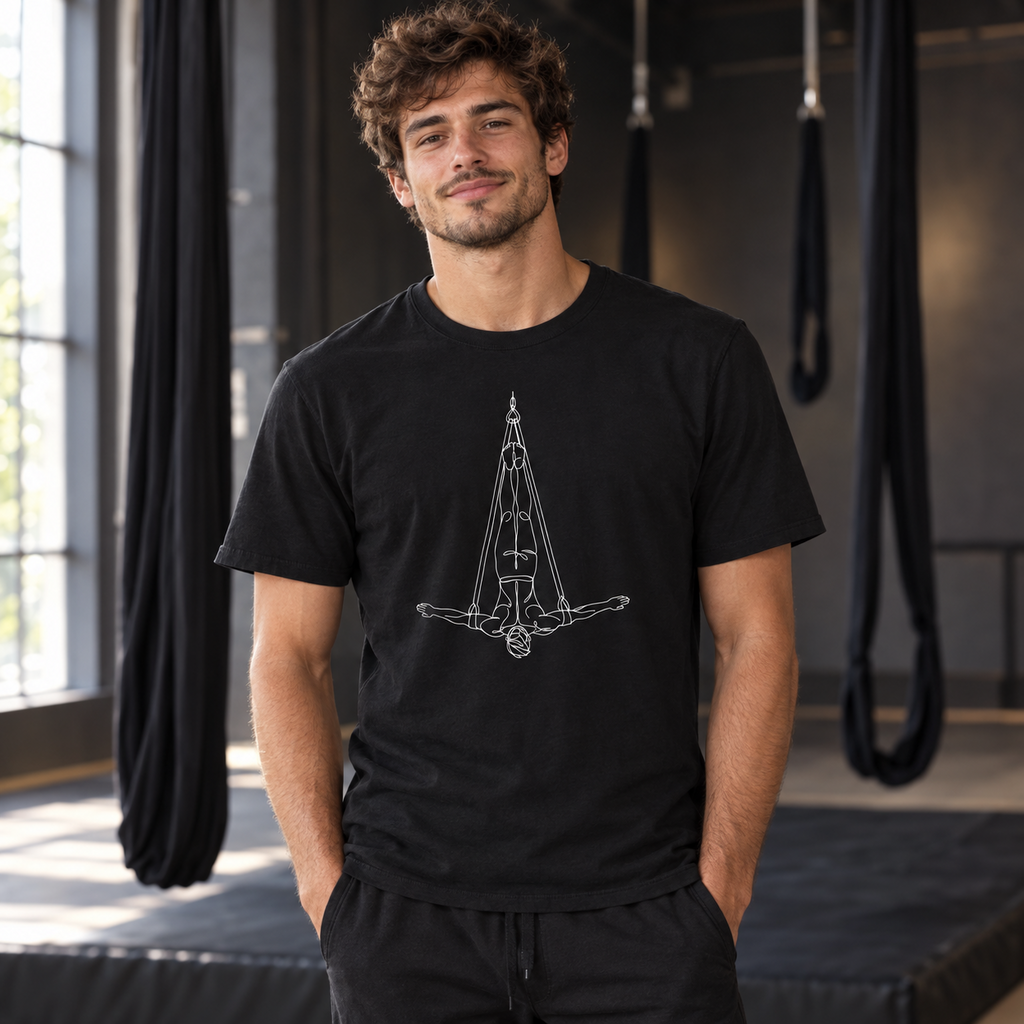 Line Art Aerial Straps Masculine Figure T-Shirt
