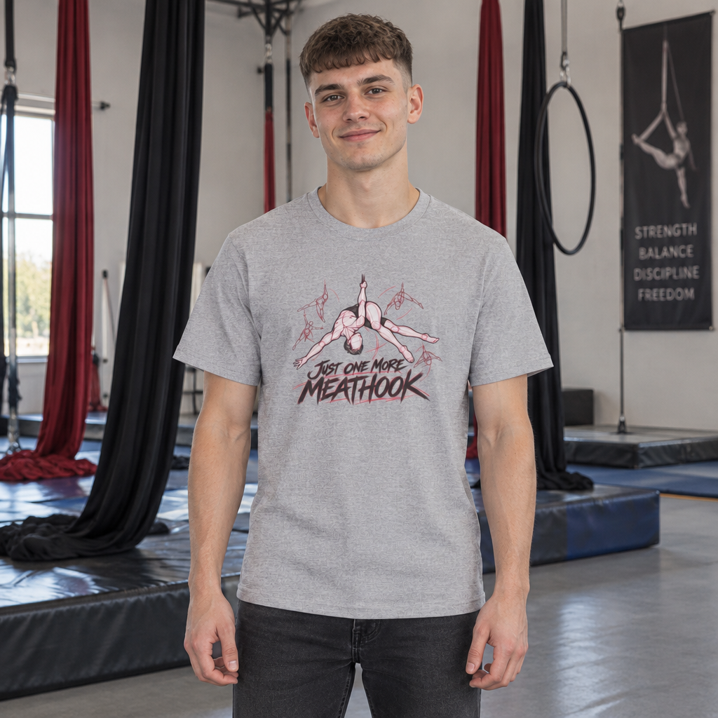 Just One More Meathook Male Figure Aerial Straps Shirt