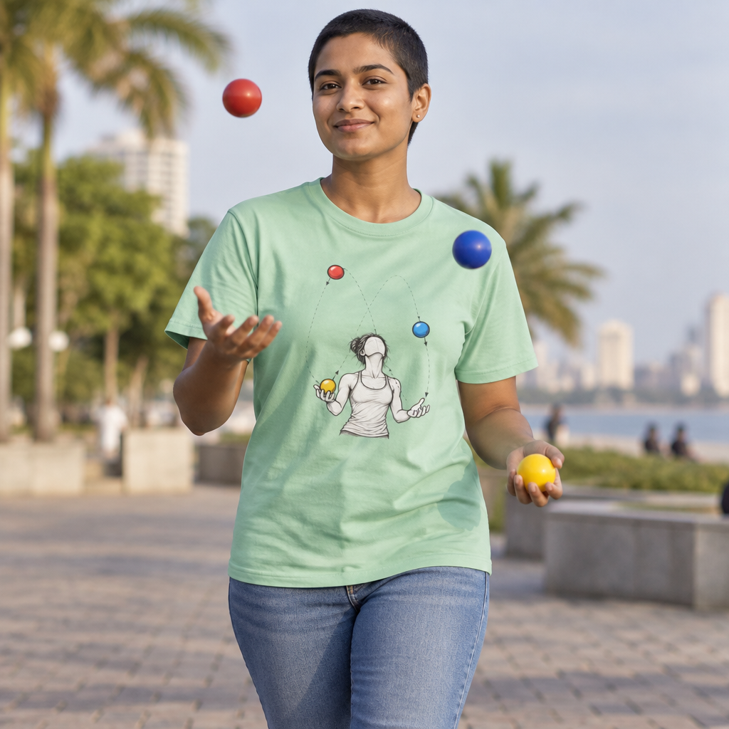 Female Juggling Pattern Shirt