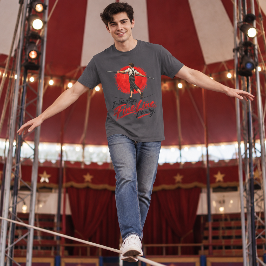 I'm Walking a Fine Line Male Wire T-Shirt