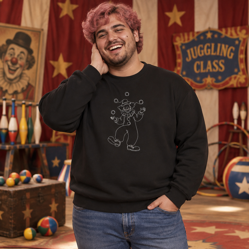 Line Art Clown Crewneck Sweatshirt