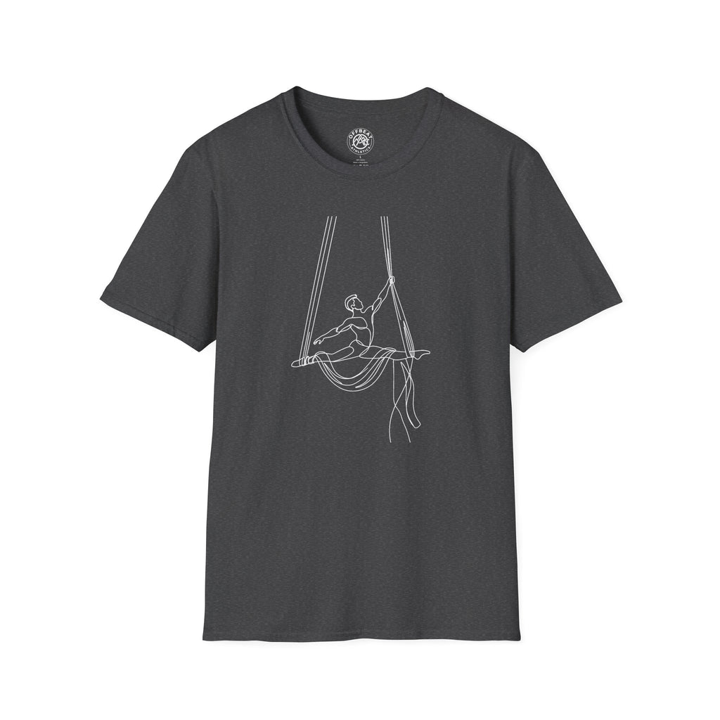 Line Art Aerial Silks Masculine Figure T-Shirt