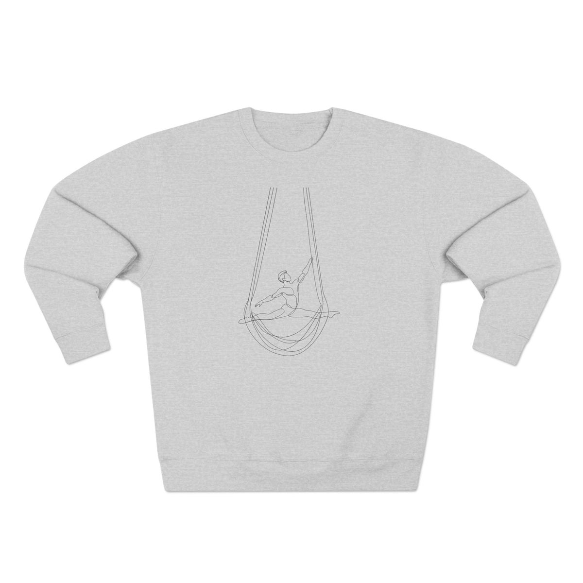 Line Art Aerial Hammock Masculine Figure Crewneck Sweatshirt